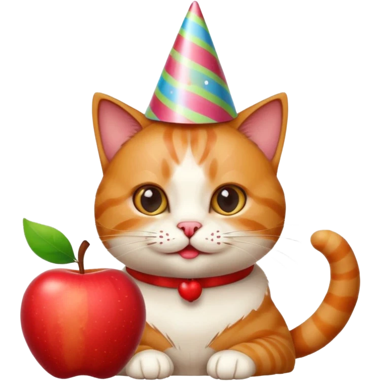 cat apple funny emoji