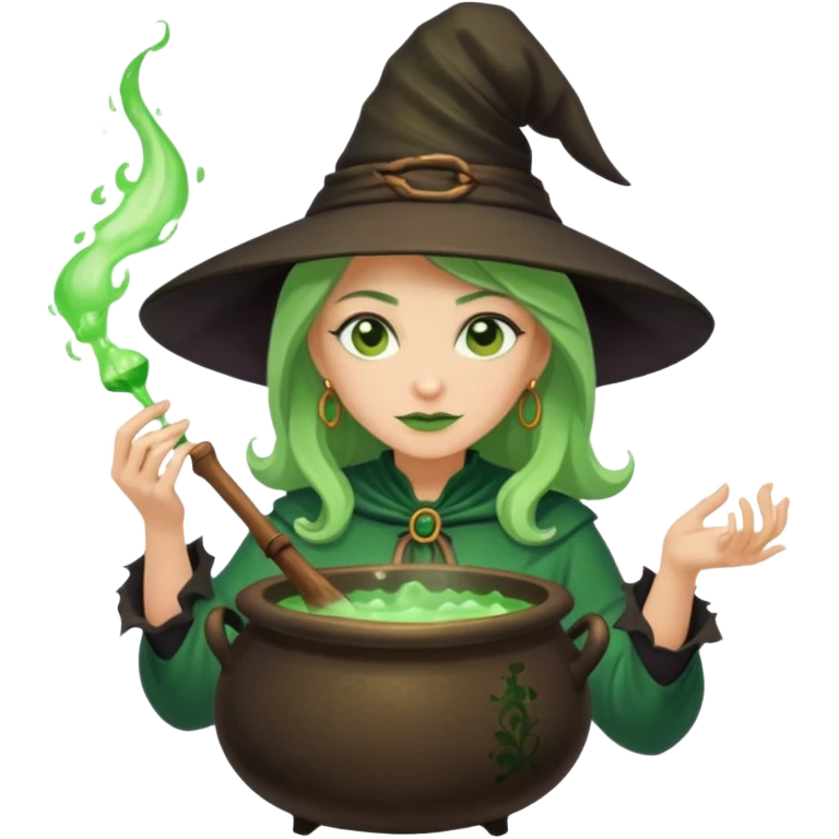 green witch cooking potion emoji