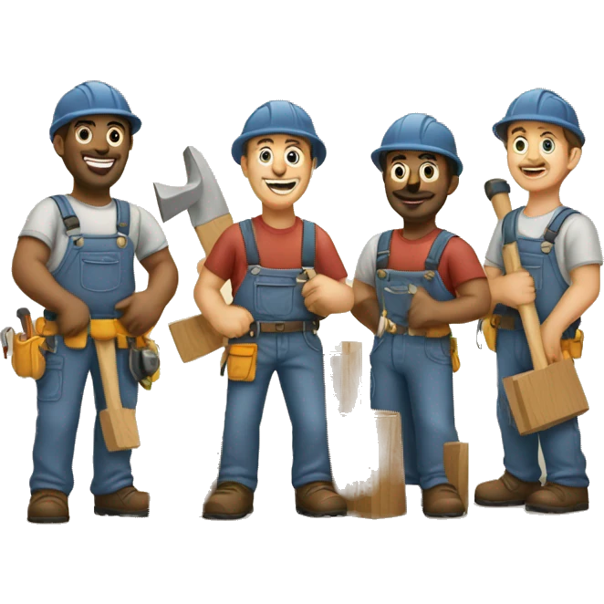 group of carpenter working emoji