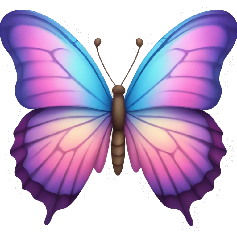 Butterfly with ligh blue pink and purple blended shade wings emoji