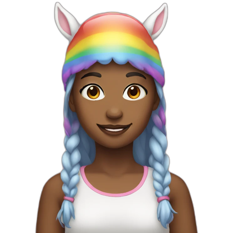 Girl-with-raibow-unicorn-hat emoji