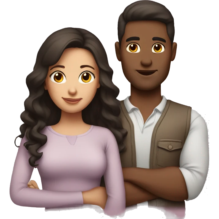 loving brunette couple emoji