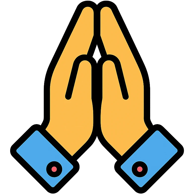color outline icon of praying hands emoji