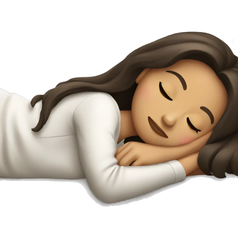 Brunette girl sleeping emoji