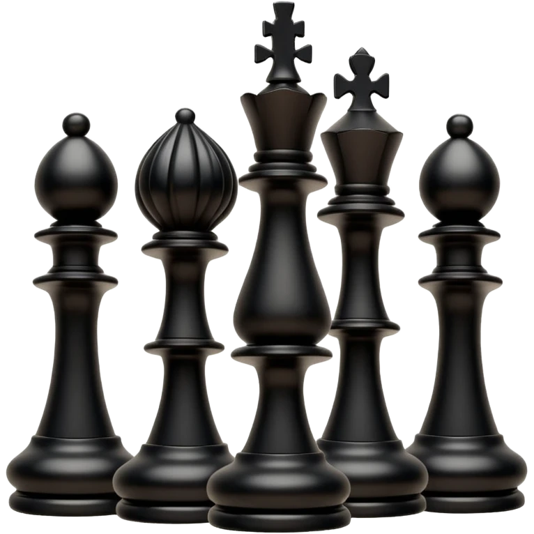 black wooden chess pieces, emoji