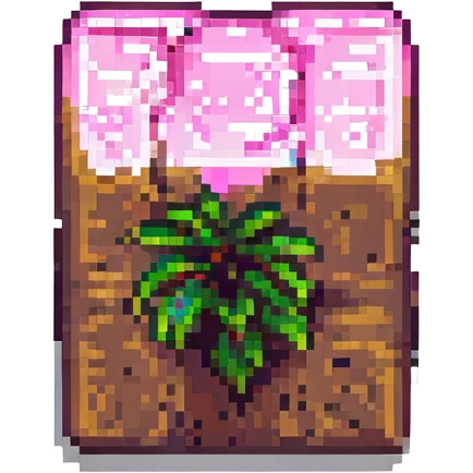 pink Minecraft dirt block pixel art emoji