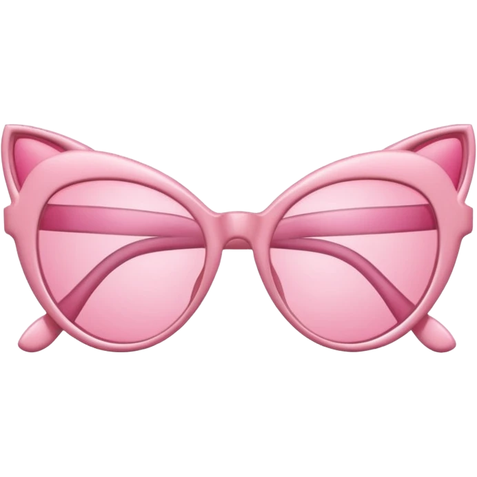 A 3D cartoon rose-pink cat-eye shaped spectacle, glossy curved frame, soft reflections, isolated on plain background. only glasses. emoji