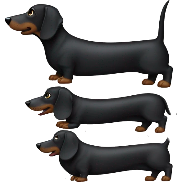A black wiener dog emoji