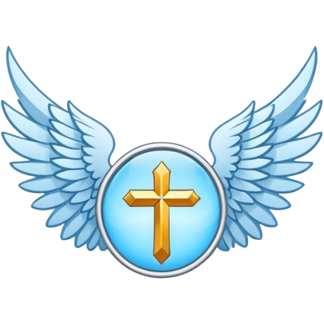 wings emblem holy saint light blue emoji