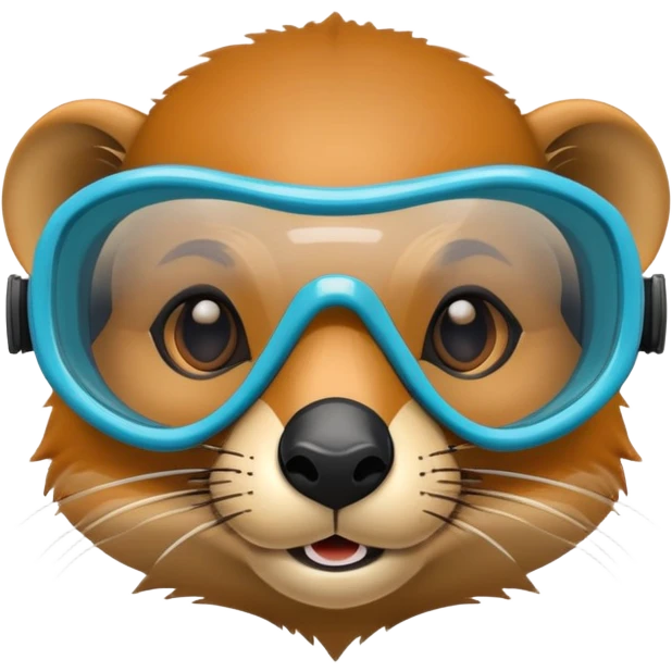 mongoose wearing snorkel goggles emoji