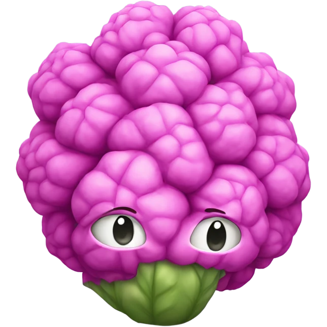 pink cauliflower looking in mirror emoji