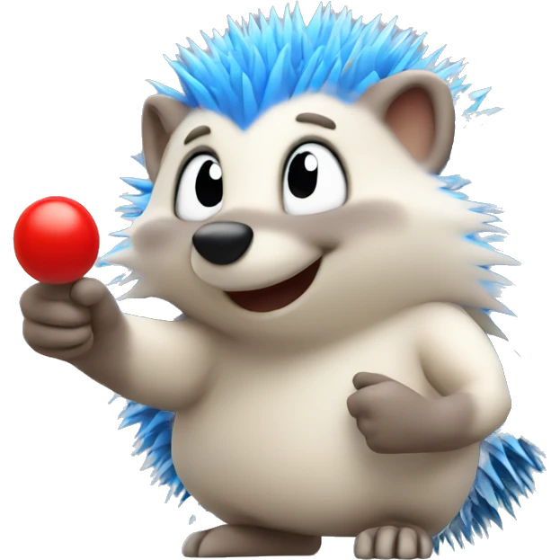 blue hedgehog pointing right emoji