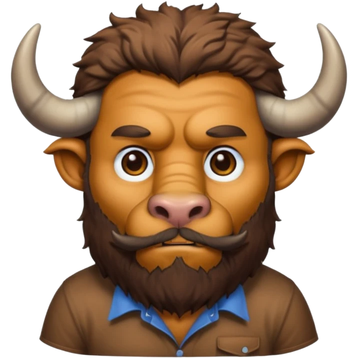 bearded buffalo with shirt emoji