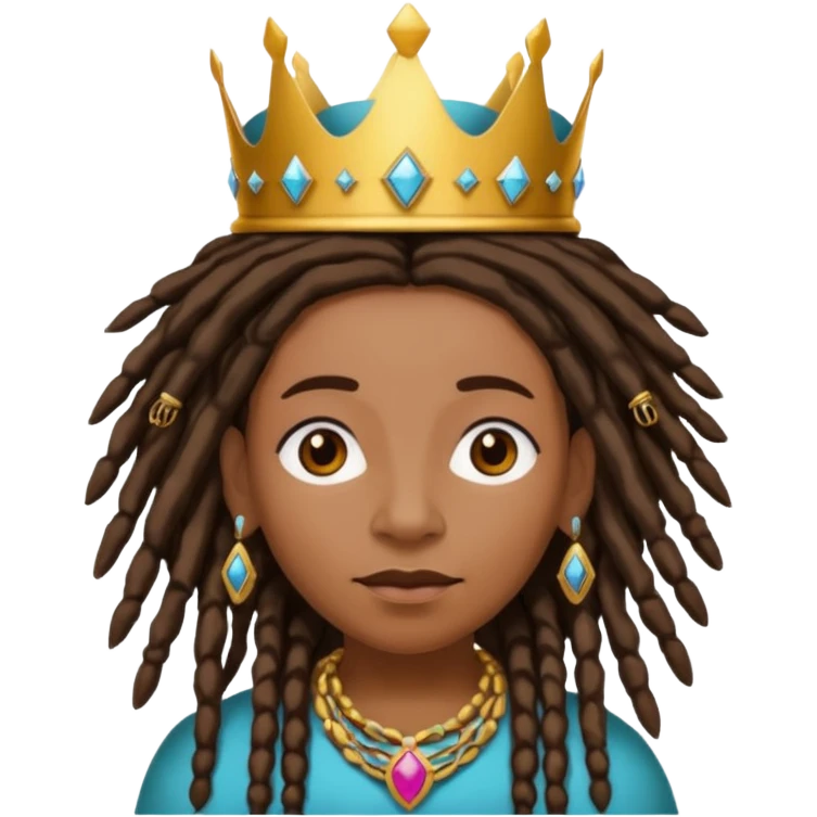 Black Nan with dreads and a crown  emoji