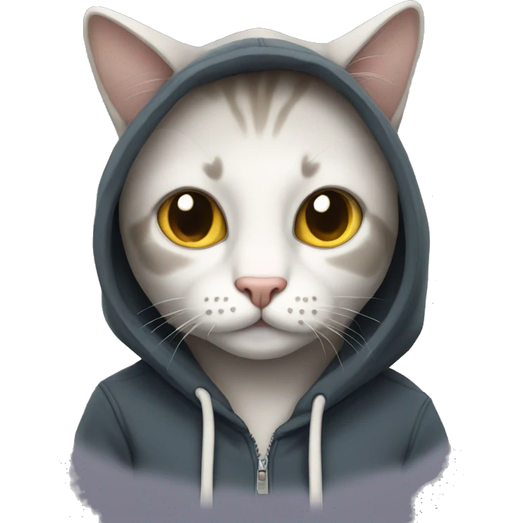 Cat wearing hoodie emoji