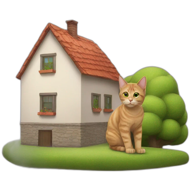 house and cat emoji