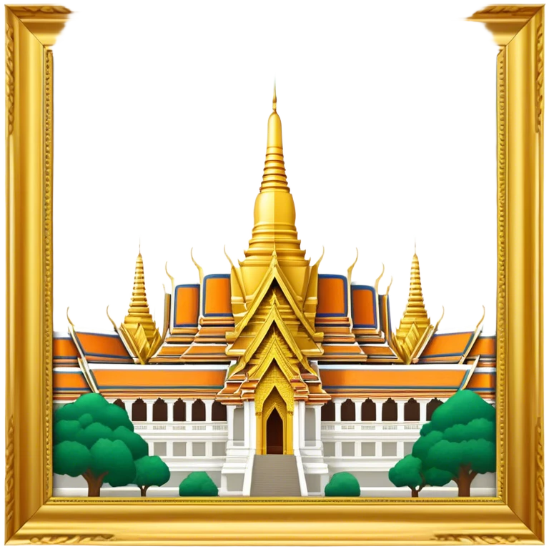 Grand Palace Bangkok Landmark Emoji – Featuring golden spires, Thai architecture, and the Emerald Buddha Temple. emoji