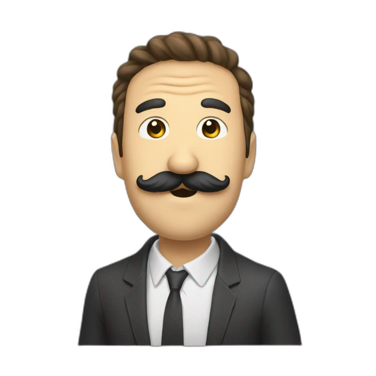 Un homme moustachu qui lève la main emoji
