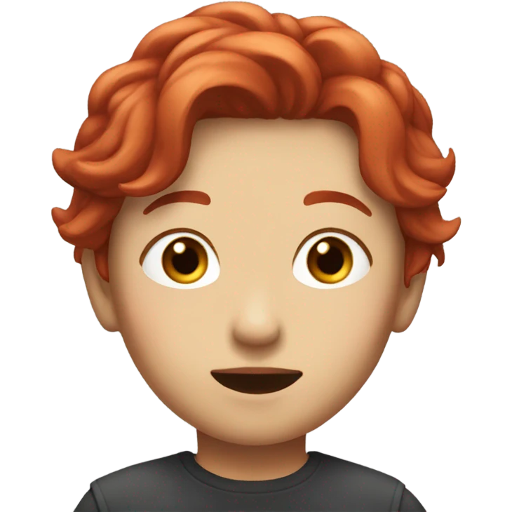 Huh Yujin with short red hair emoji