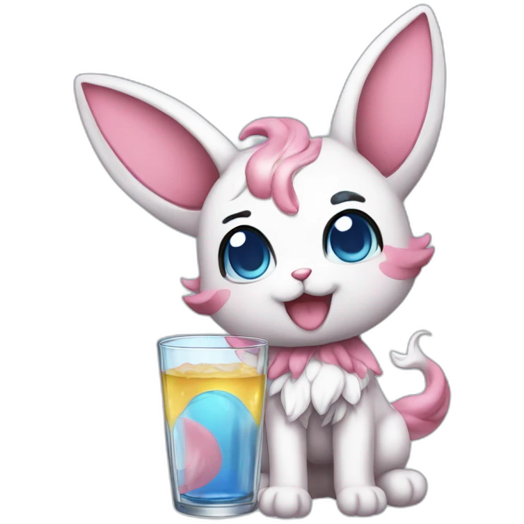 Sylveon-drinking emoji