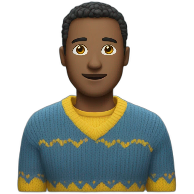 Man in blue and yellow sweater emoji