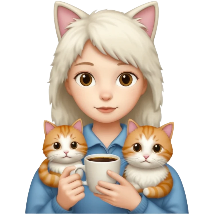 Coffee and cats emoji