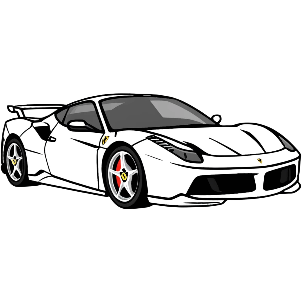 cartoonish Ferrari sports car emoji