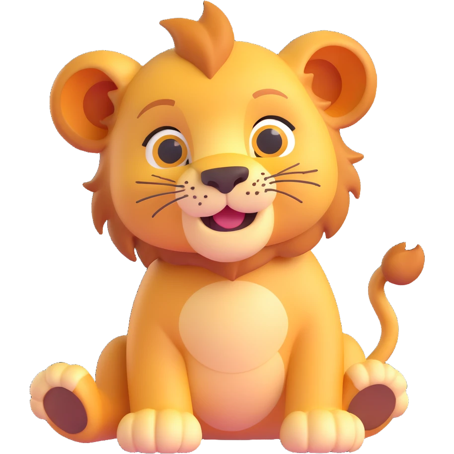 playful baby lion emoji