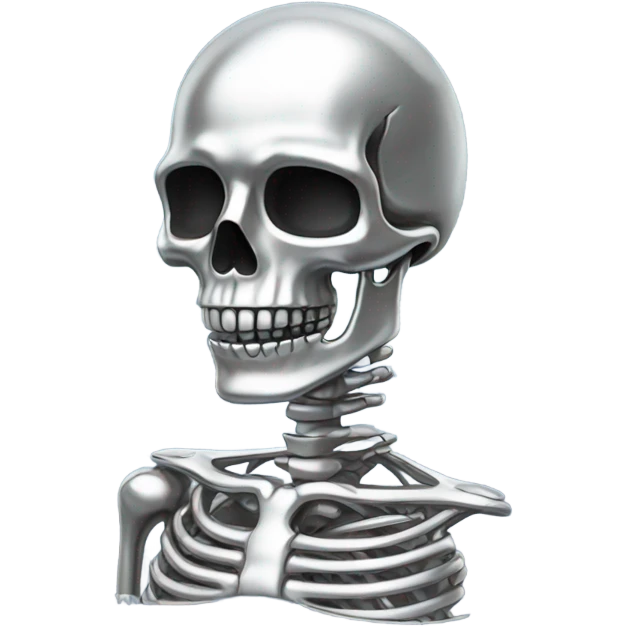 Skeleton made out of chrome emoji