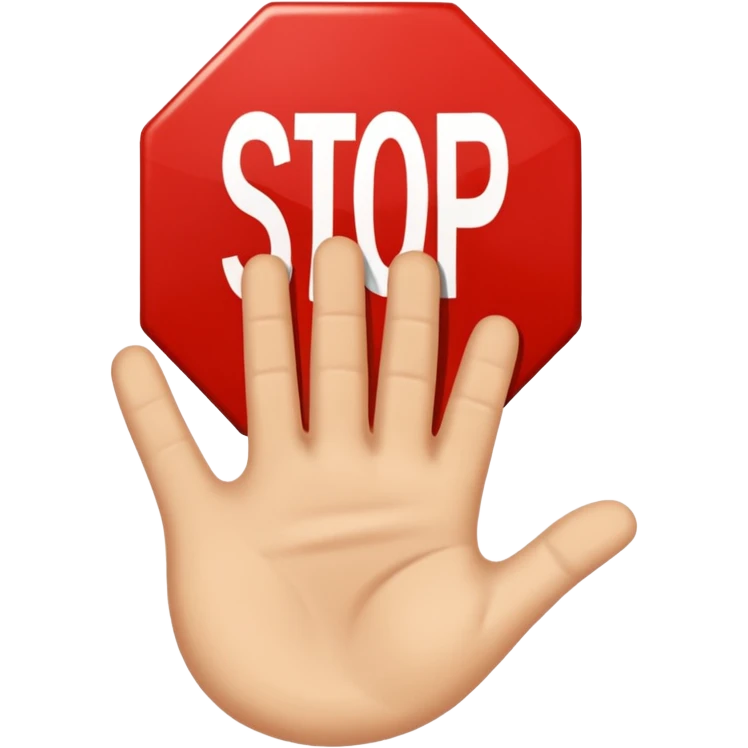 kırmızı zeminli beyaz renkle stop yazılı levha emoji