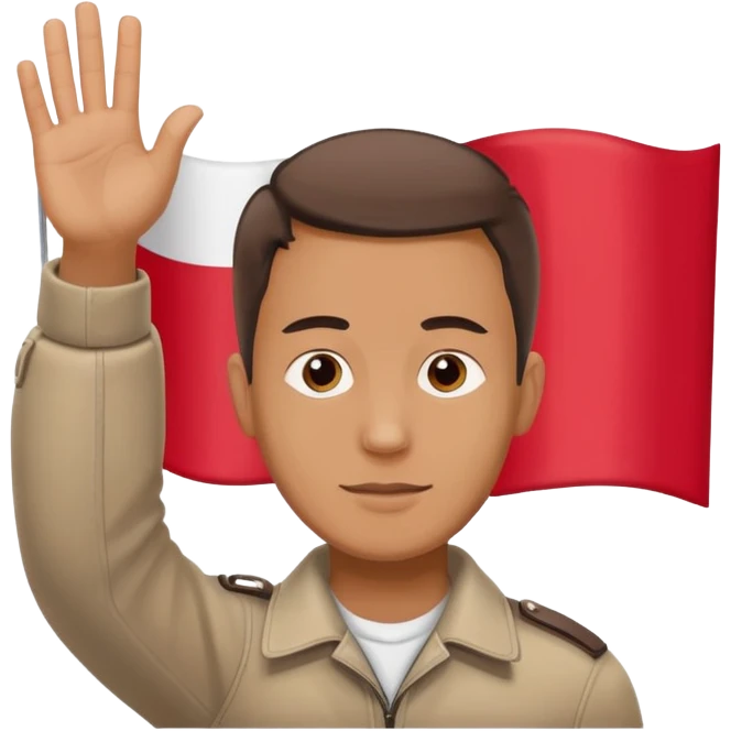 ultra realistic polish man with two-colored poland flag emoji