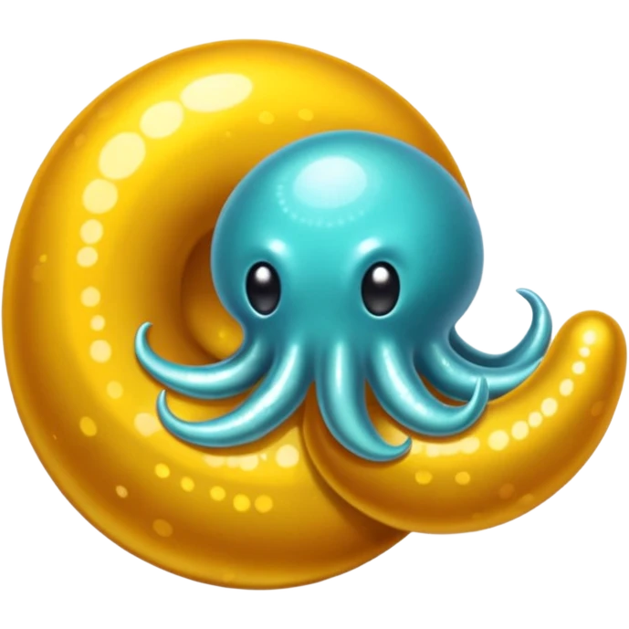 Poulpe et boule disco argentée emoji