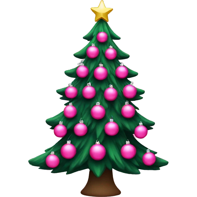 Christmas tree with pink ornaments emoji
