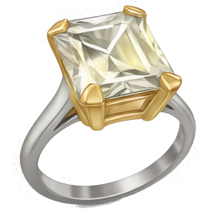 Gold radiant cut diamond ring emoji
