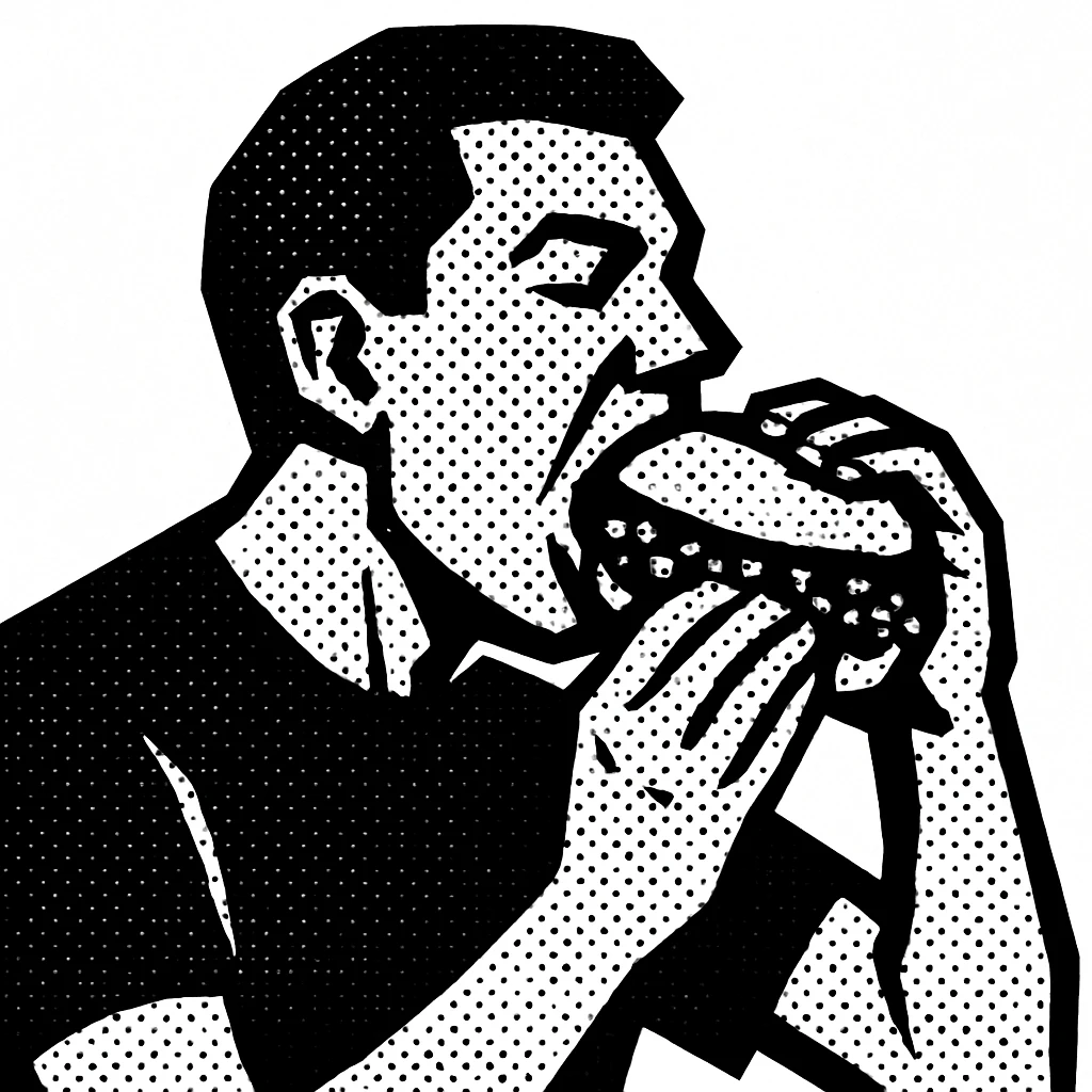 person eating sloppy joe emoji