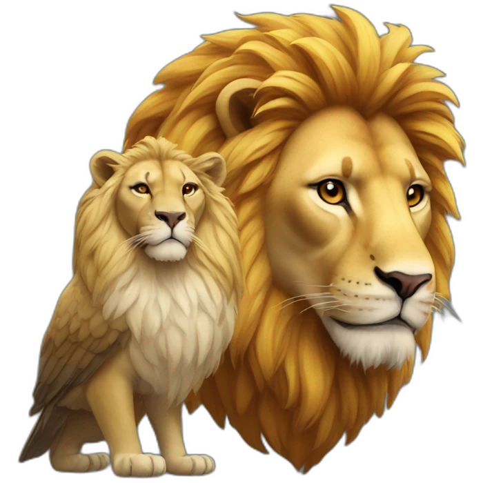 Bird and lion emoji