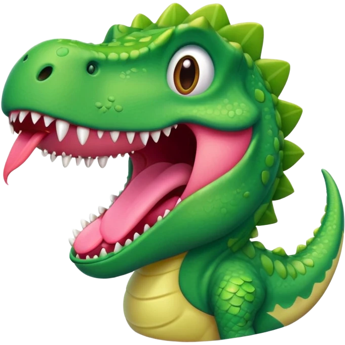 Dinosaur with tongue out emoji
