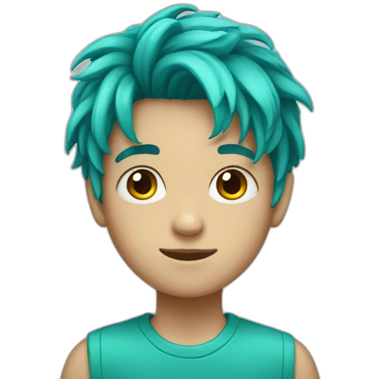 turquoise hair boy emoji