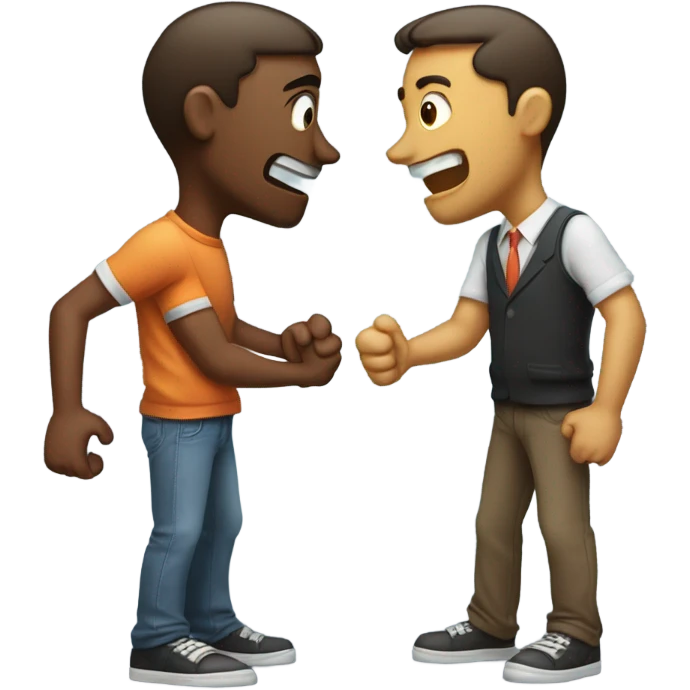 two men argue emoji