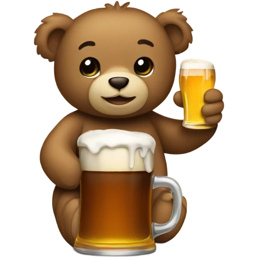 Teddy bear with beer emoji