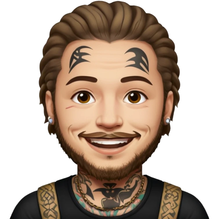 post malone many face tattoos emoji