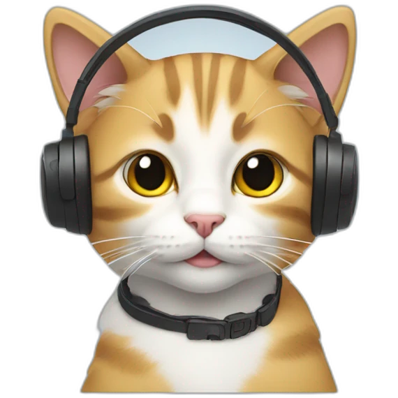 cat wearing a headset emoji