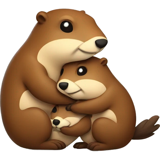 Beavers cuddling  emoji