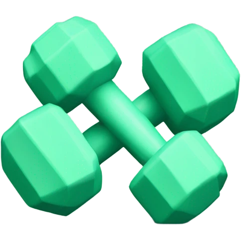 Dumbbell mint green emoji