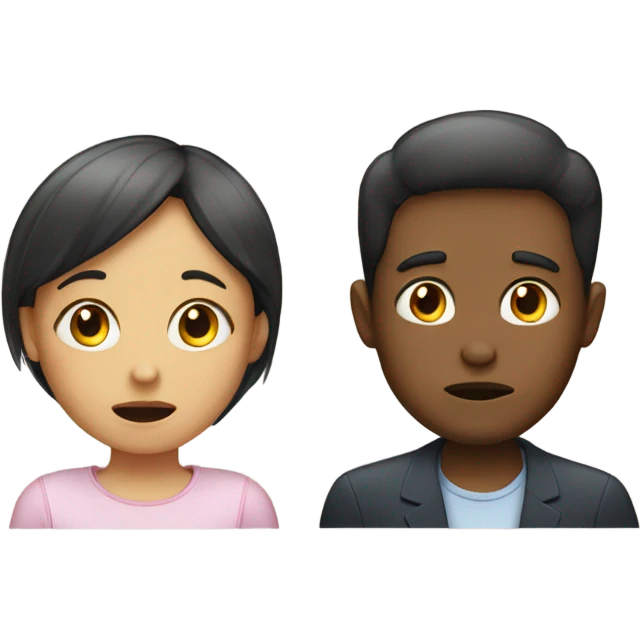 Girl and boy ate too much emoji