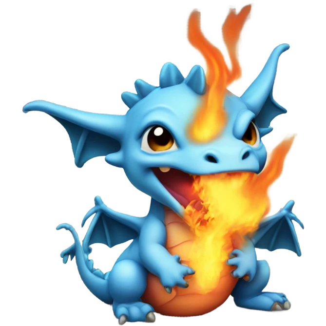 Baby dragon snorting fire emoji