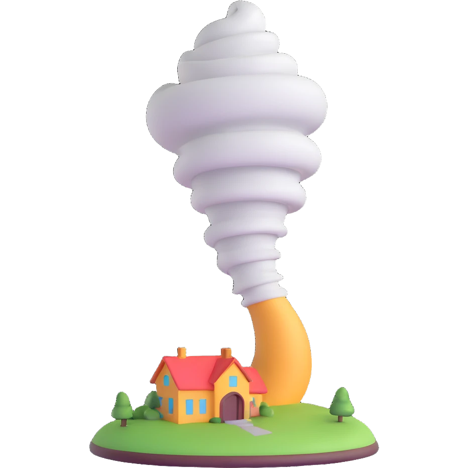 A tornado emoji