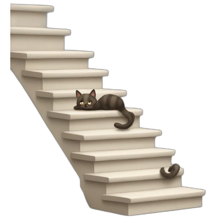 Cat pooping in the stairs emoji