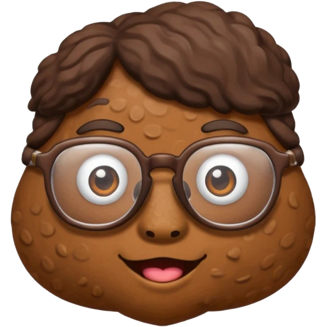 A poop (excrement) with glasses emoji