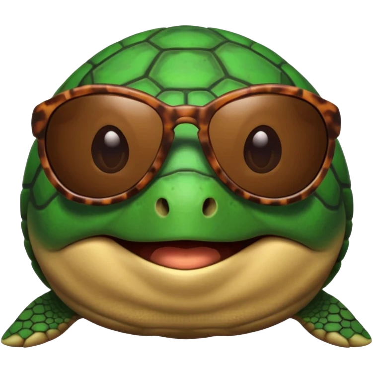 A turtle wearing sunglasses emoji
